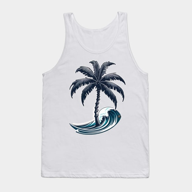 beach, surf, palm tree and waves Tank Top by NeyPlanet